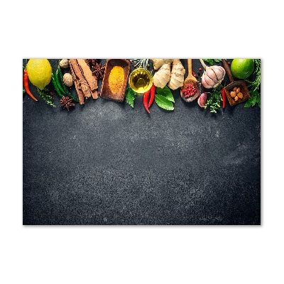 Foto obraz szkło akryl Zioła i przyprawy