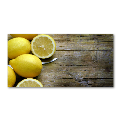 Foto op plexiglas Citroenen op hout