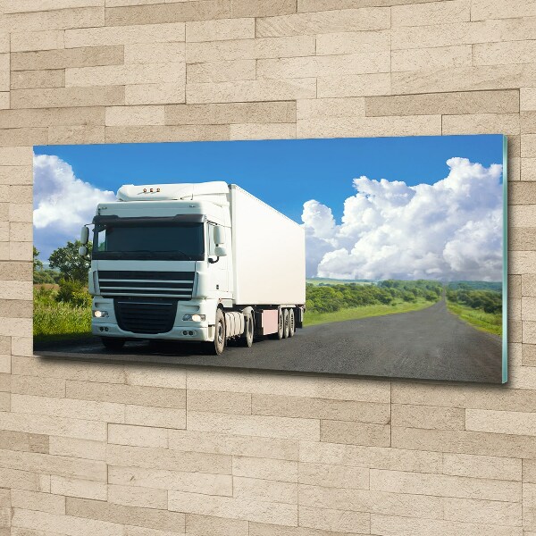Foto op plexiglas Witte vrachtwagen