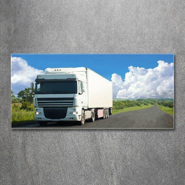 Foto op plexiglas Witte vrachtwagen