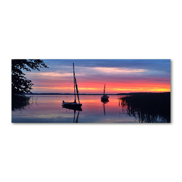 Plexiglas schilderij Zeilboten bij zonsondergang