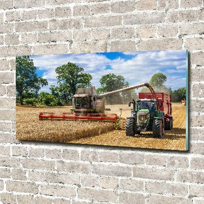 Foto plexiglas Maaidorser en tractor