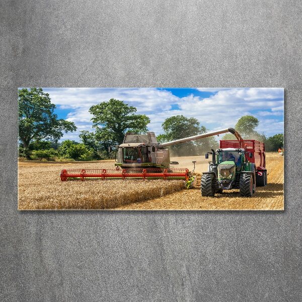 Foto plexiglas Maaidorser en tractor