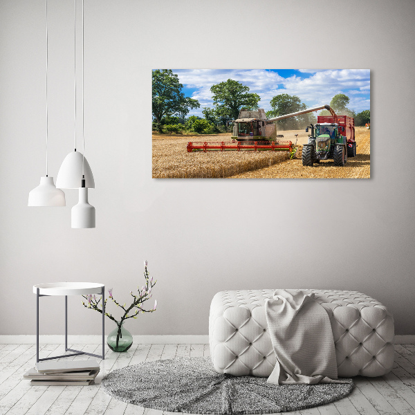Foto plexiglas Maaidorser en tractor