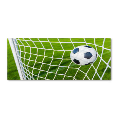Plexiglas foto De bal ligt in het doel.