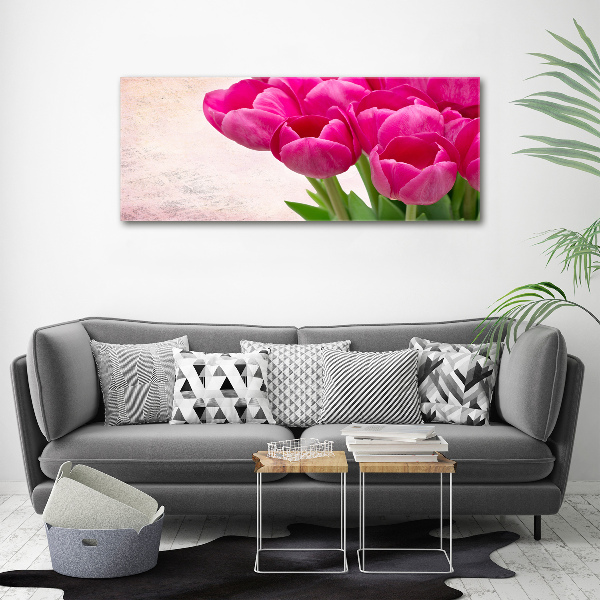 Plexiglas schilderij Roze tulpen