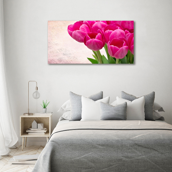 Plexiglas schilderij Roze tulpen