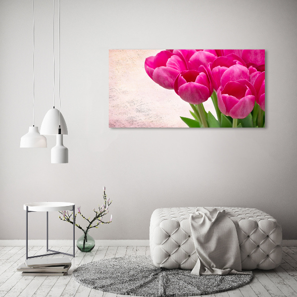 Plexiglas schilderij Roze tulpen