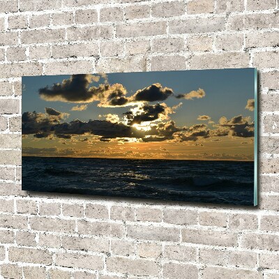 Foto op plexiglas Zonsondergang boven de zee