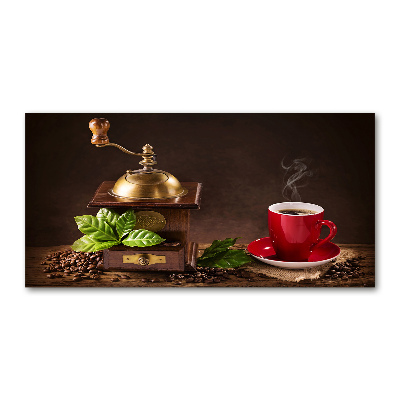 Schilderij op acrylglas Koffie en koffiemolen
