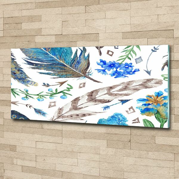 Foto op plexiglas Veren en bloemen