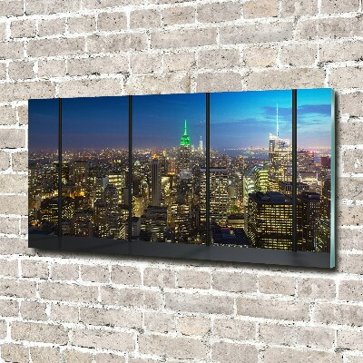 Schilderij op acrylglas New York 's nachts