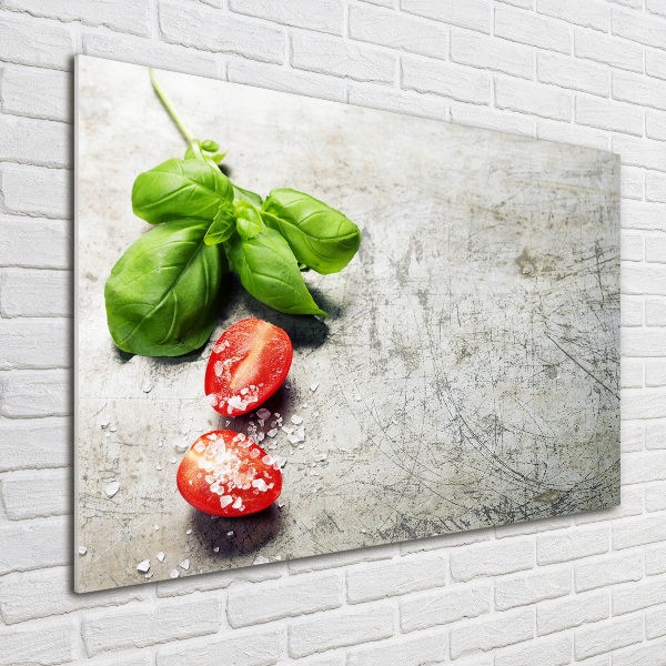 Foto plexiglas Tomaten en basilicum