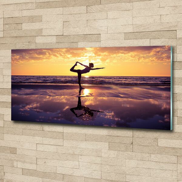 Foto op plexiglas Yoga op het strand