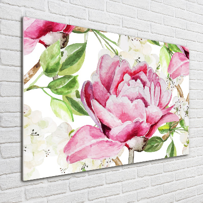 Plexiglas schilderij Pioenrozen