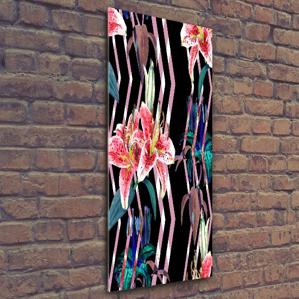 Obraz zdjęcie szkło akryl pionowy Lilie tło