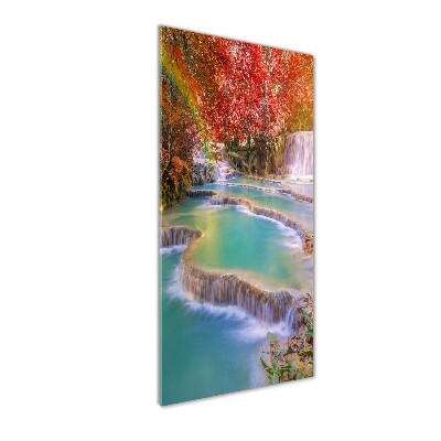 Staand plexiglas foto Waterval in de herfst