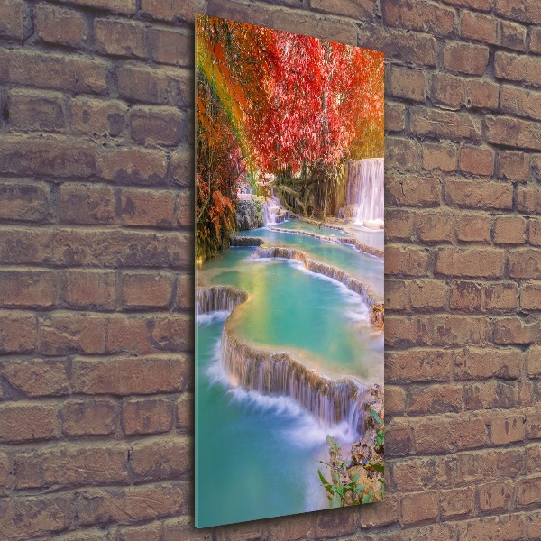Staand plexiglas foto Waterval in de herfst