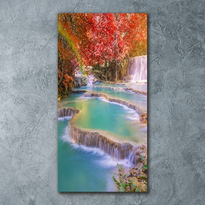 Staand plexiglas foto Waterval in de herfst