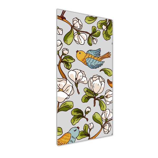 Staand foto in plexiglas Vogels en bloemen