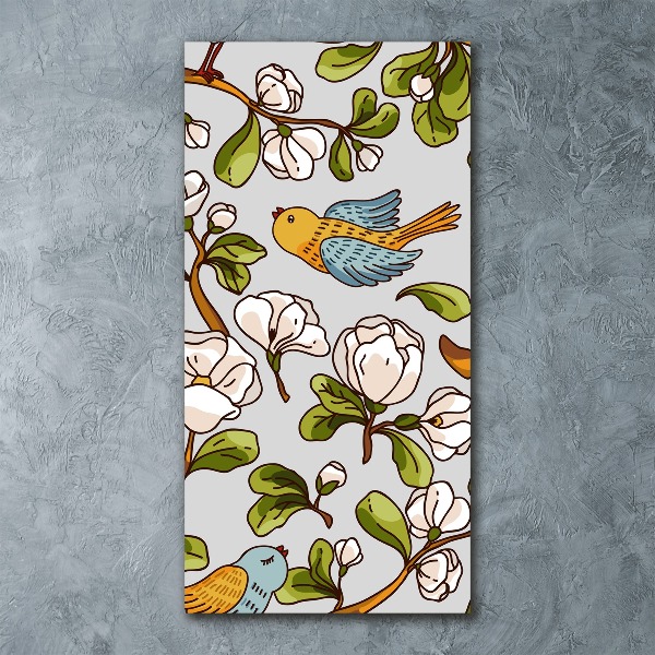 Staand foto in plexiglas Vogels en bloemen