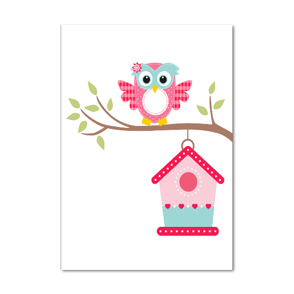 Staand foto op plexiglas Uil op een tak