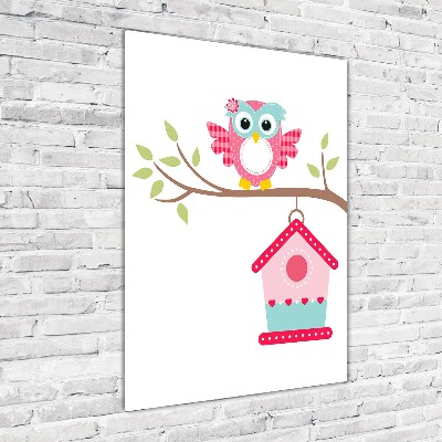 Staand foto op plexiglas Uil op een tak