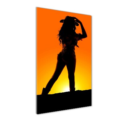 Staand foto op plexiglas Silhouet van een cowgirl