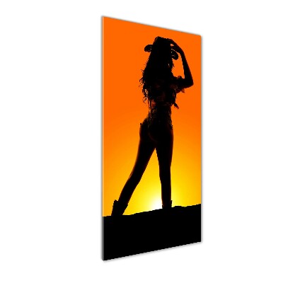 Staand foto op plexiglas Silhouet van een cowgirl