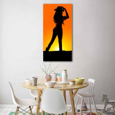 Staand foto op plexiglas Silhouet van een cowgirl
