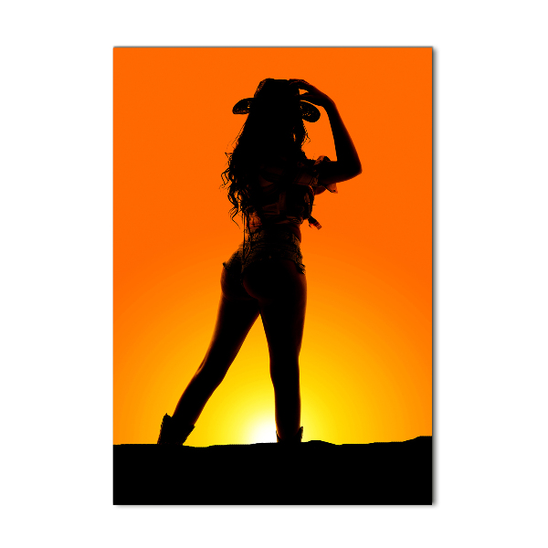 Staand foto op plexiglas Silhouet van een cowgirl