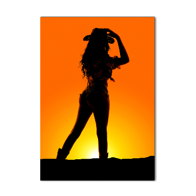 Staand foto op plexiglas Silhouet van een cowgirl