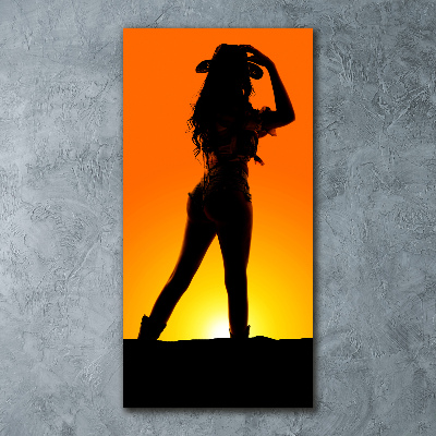 Staand foto op plexiglas Silhouet van een cowgirl