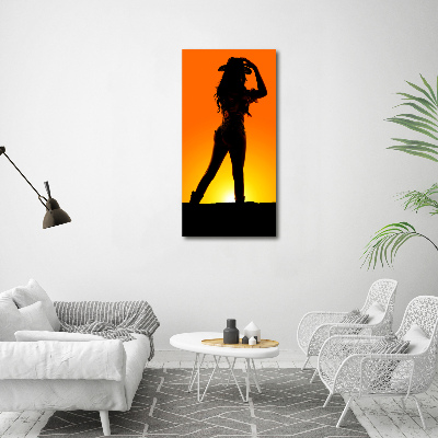 Staand foto op plexiglas Silhouet van een cowgirl