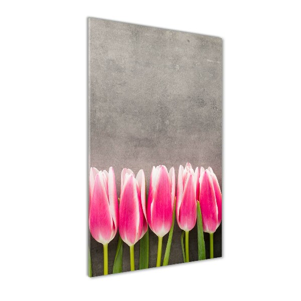 Staand foto plexiglas Roze tulpen