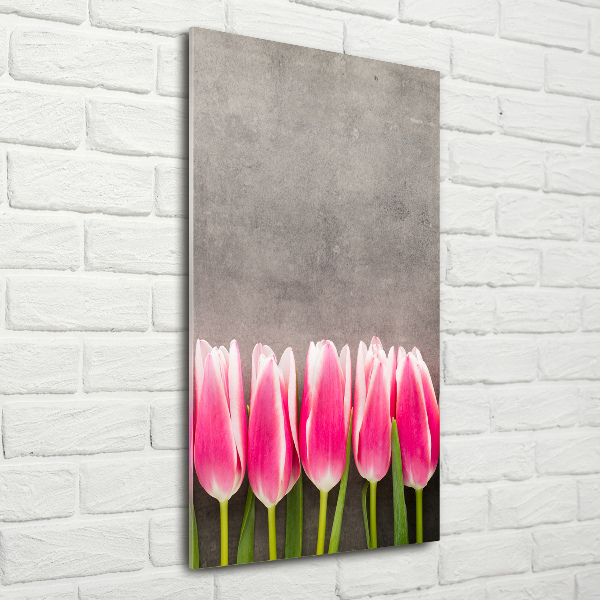 Staand foto plexiglas Roze tulpen