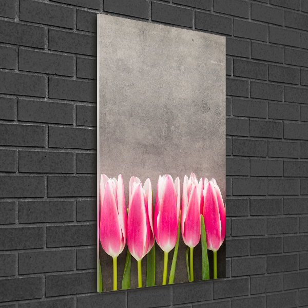 Staand foto plexiglas Roze tulpen