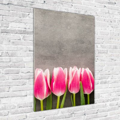 Staand foto plexiglas Roze tulpen
