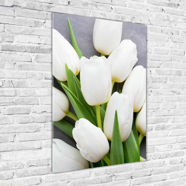 Staand plexiglas foto Witte tulpen