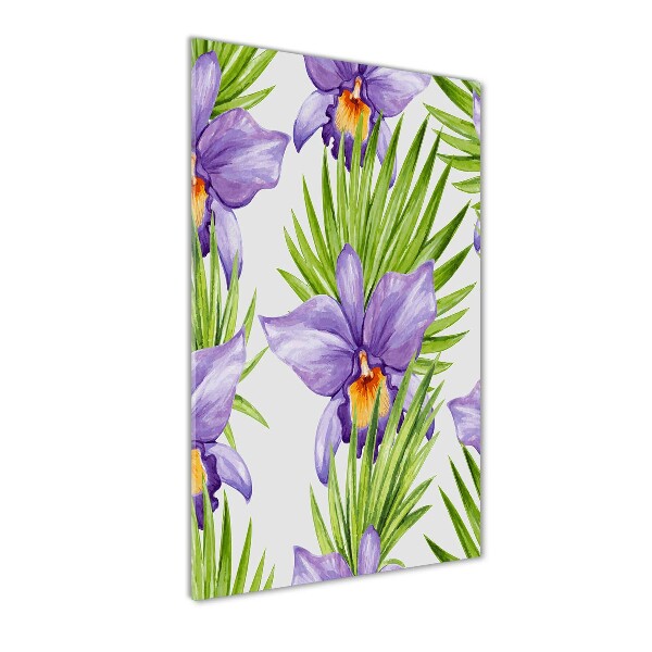 Staand foto in plexiglas Orchideeën en palmbomen