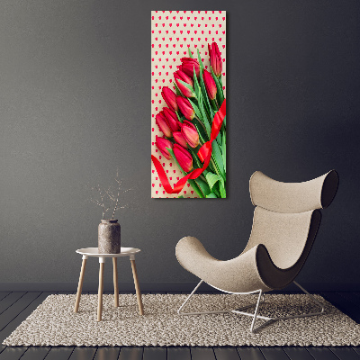 Staand plexiglas foto Rode tulpen