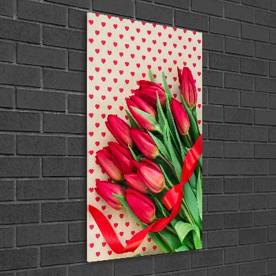Staand plexiglas foto Rode tulpen