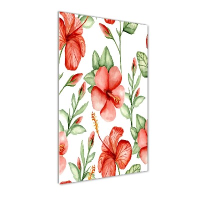 Foto obraz szkło akryl pionowy Tropikalne kwiaty