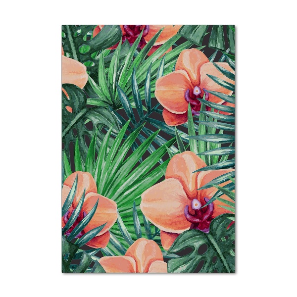 Staand foto in plexiglas Orchideeën en palmbomen