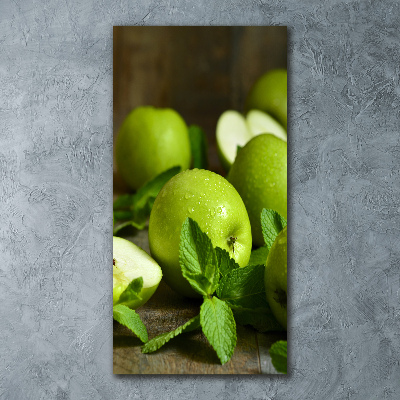 Obraz zdjęcie szkło akryl pionowy Zielone jabłka