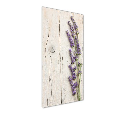 Staand foto op plexiglas Lavendel op hout
