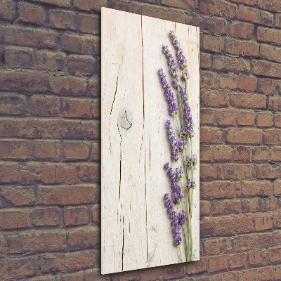 Staand foto op plexiglas Lavendel op hout
