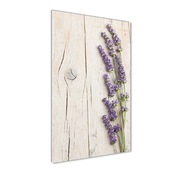 Staand foto op plexiglas Lavendel op hout