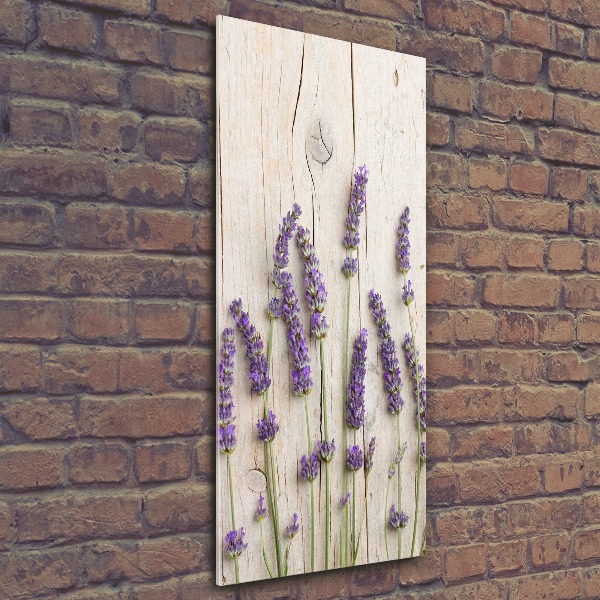 Staand foto op plexiglas Lavendel op hout