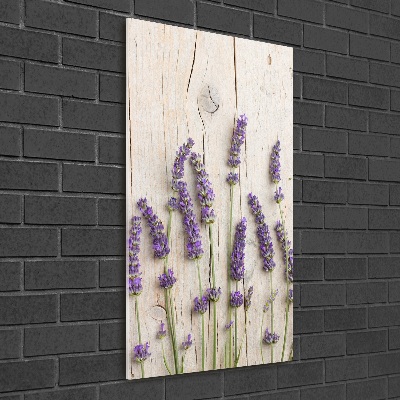 Staand foto op plexiglas Lavendel op hout